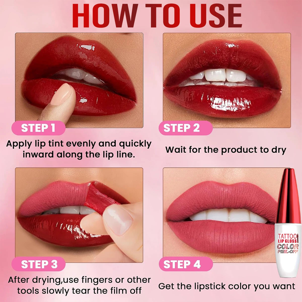 Peel Off Lip Stain Set – Long-Lasting Matte Tint