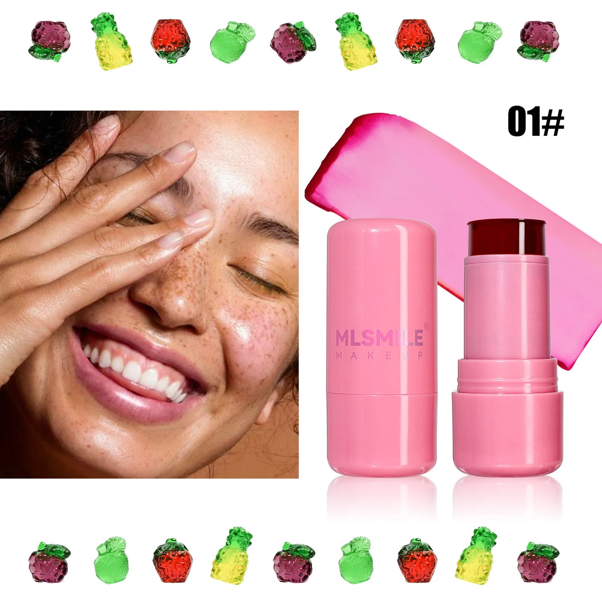 01 Color Water Jelly Tint Lip & Cheek Stick – Sheer Gloss Stain