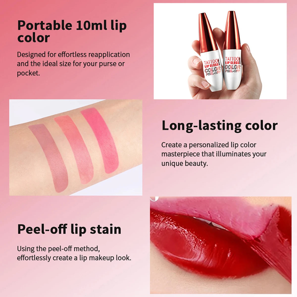 Peel Off Lip Stain Set – Long-Lasting Matte Tint